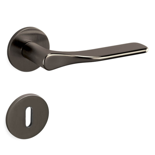 Olivari Door handle with key escutcheon - Satin anthracite - Model Paddle