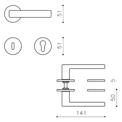 Olivari Klamka z rozet&#261; na klucz - Satynowe z&#322;oto - Model PLANET B