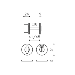 Privacy lock - Brushed anthracite - LINK LOW F/E