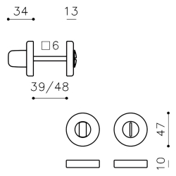 Olivari privacy lock - Satin gold - Model VERONA V