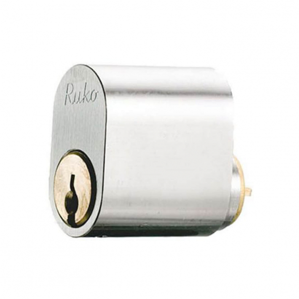 RD1660 Enkelt oval cylinder - Børstet stål look - 2 stk nøgler