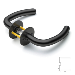 Randi dørgreb - Geringsform - u/roset - Sort PVD - Model 7062 - ø18 - cc30mm