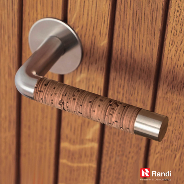 Randi door handle, NORDIC Straight, Steel and Birch Bark