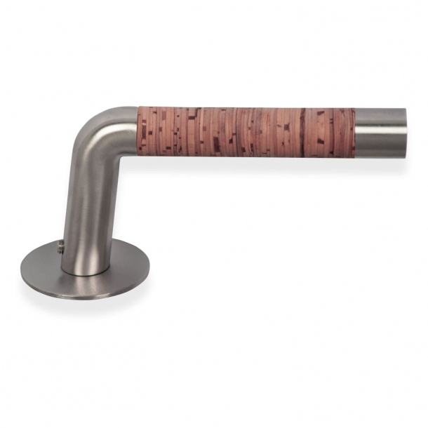 Randi door handle, NORDIC Straight, Steel and Birch Bark