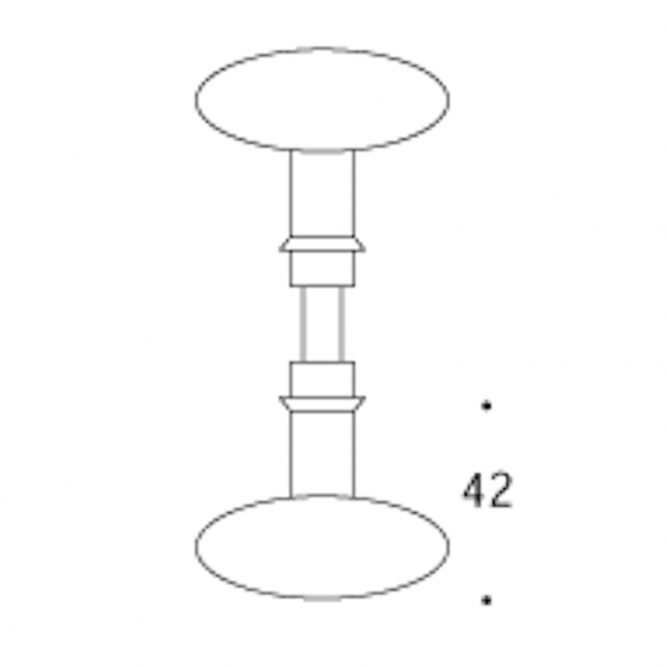 Kugle drgreb p langskilt - H-form - Messing uden lak - Profilcylinder hul - cc92 mm