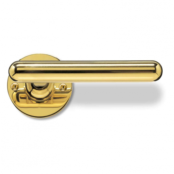 Door handle - Brass - Slim T-shape - RANDI Line - Model 1050 - ø16mm - Wood screws