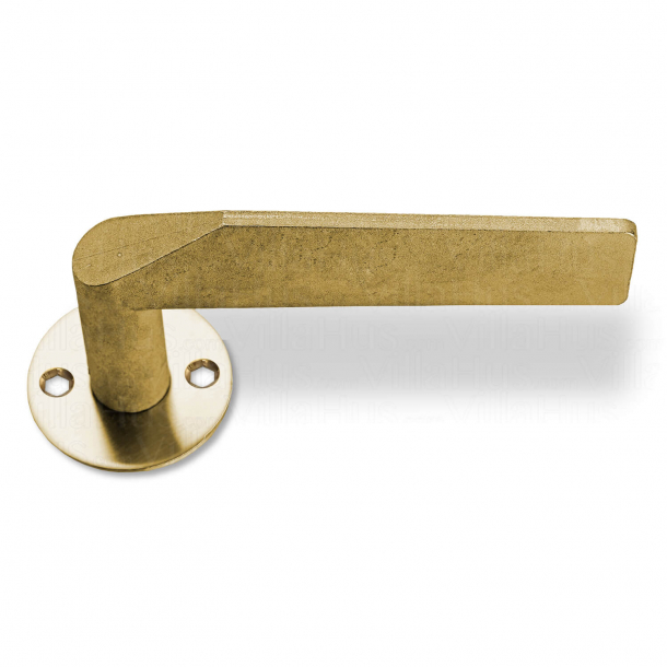 RANDI door handle Komé Raw - Raw Brass - Wood screws