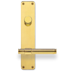 Drrhandtag p lngskylt - Mssing - Vridare &amp; Cylinder - Randi Classic Line