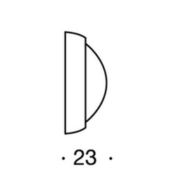 Ogranicznik drzwi - Polerowany mosi&#261;dz - Model &#347;cienny - Bia&#322;y gumowy bufor - 50mm