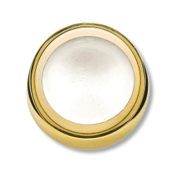 Ogranicznik drzwi - Polerowany mosi&#261;dz - Model &#347;cienny - Bia&#322;y gumowy bufor - 50mm