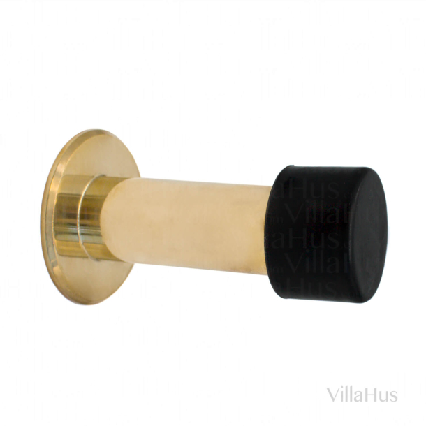 Door stopper - Polished brass / Black rubber - Model 1601