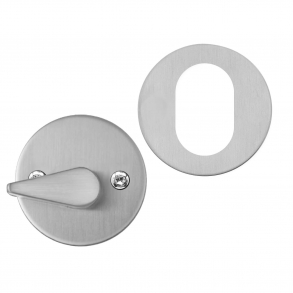 Vridergreb + Cylinderring 2 mm - Brstet stl - Komé - ASSA cc30 mm