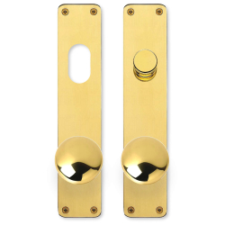 Kugle drgreb p langskilt - H-form - Messing - ASSA - Vridergreb/Cylinderhul - cc105 mm