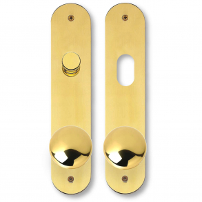 Kuldrrhandtag p lngskylt - C-form - Mssing - ASSA - Cylindervred / cylinderhl - cc105 mm