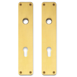 Kugle drgreb p langskilt - H-form - Messing uden lak - Profilcylinder hul - cc92 mm