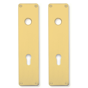 Backplates with europrofile keyhole - Unlacquered brass - Model 1201 - 215x55x2 mm