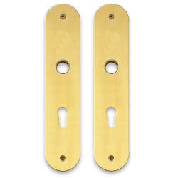 Kugle drgreb p langskilt - C-form - Messing uden lak - Profilcylinder hul - cc72 mm