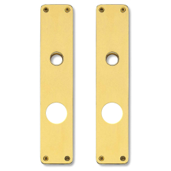 Kuldrrhandtag p lngskylt - H-form  - Mssing - RUKO 250 cylinderhl - cc69 mm