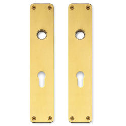 Kugle drgreb p langskilt - H-form - Messing uden lak - Profilcylinder hul - cc72 mm