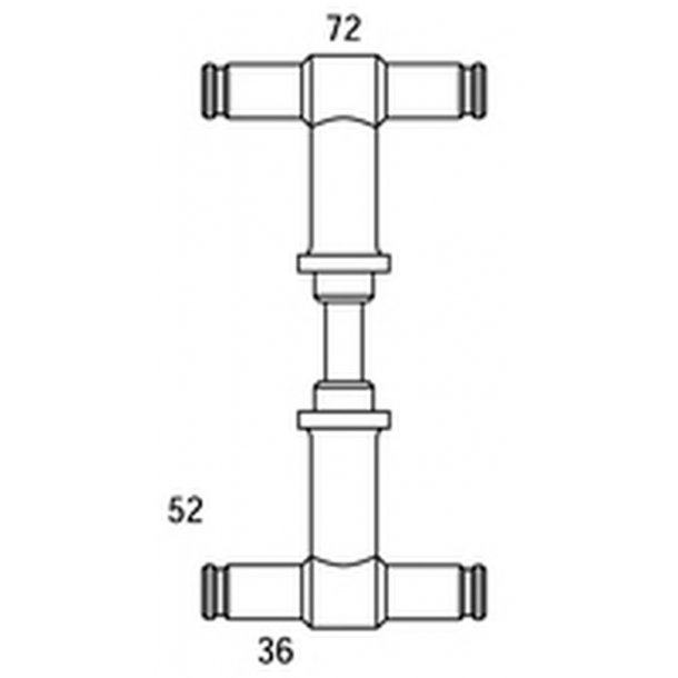 RANDI chrome plated door handle - H-shape - Model p3013.94