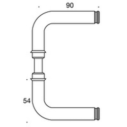 RANDI chrome plated door handle - H-shape - Model p3015