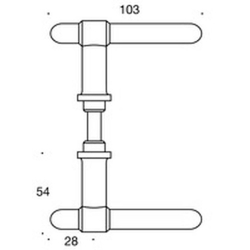 RANDI brass door handle - C-form - cc38 mm - Model p3021