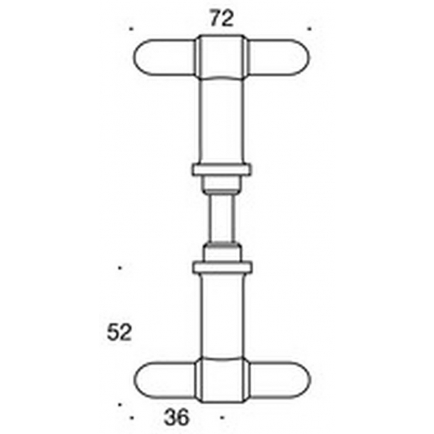 RANDI brass door handle - C-form - Model p3023
