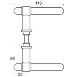 RANDI brass door handle exterior - C-form - Model p3024