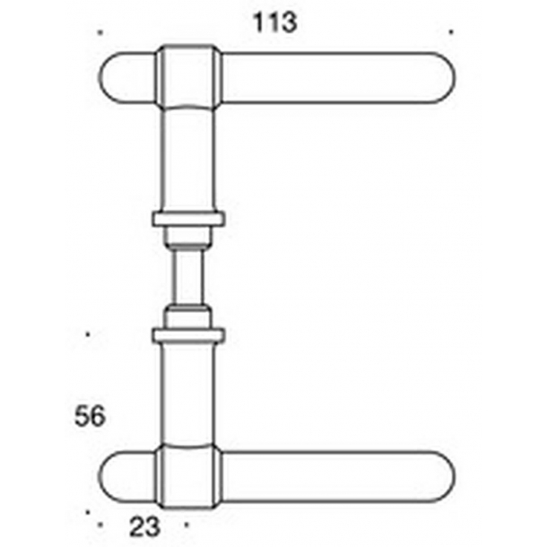 RANDI brass door handle exterior - C-form - Model p3024