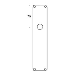 Kugle drgreb p langskilt - H-form - Messing uden lak - Profilcylinder hul - cc92 mm