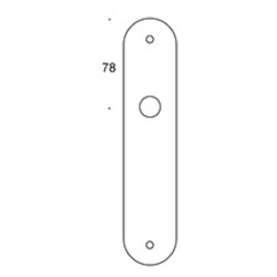 Kugle drgreb p langskilt - C-form - Messing uden lak - Profilcylinder hul - cc72 mm