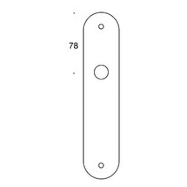 Kugle drgreb p langskilt - C-form - Messing uden lak - Profilcylinder hul - cc72 mm