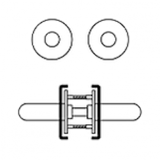 Randi door handle - classic coupe shape - Model 7090 - 19 - Snap-on cover 30/38 mm