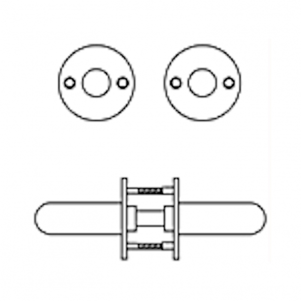 Randi door handle - Straight mitred lever handle - Brushed stainless steel - Model 7024 - cc38 mm