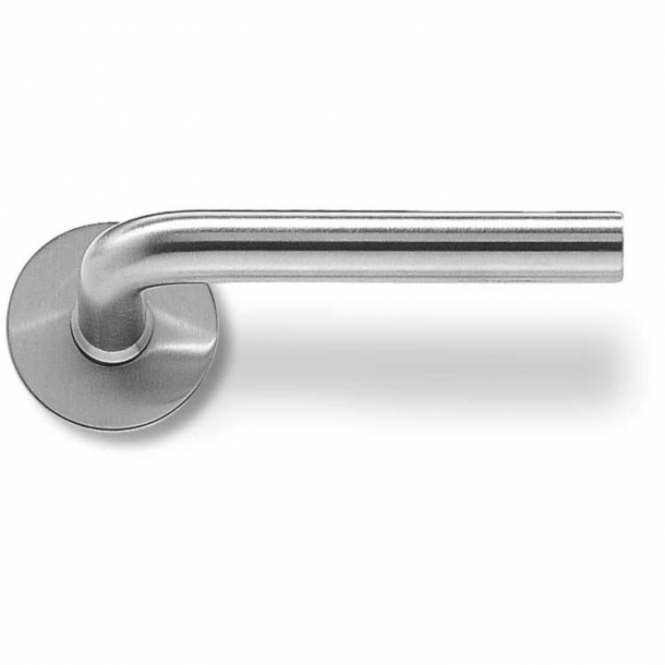 Randi Door handle - L-shape - Stainless steel - Snap-on-cover 30/38 mm - Model 1011