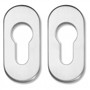 Oval escutcheons, Euro Profile for narrow profile doors, 65x30 mm
