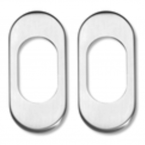 Oval rosett med undersida fr smala profildrrar, 65x30x4 mm