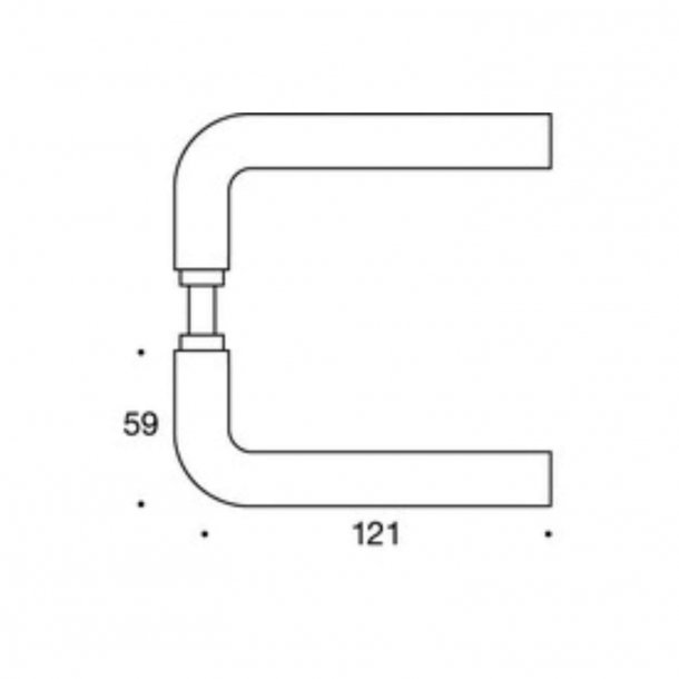 Randi Door handle - Straight - Stainless steel - Model 1021 - 30/38 mm Snap-on-cover