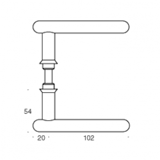 Drgreb - Messing - Slank T-form - RANDI Line - Model 1050 - 16mm - Snap-on-cover - cc30 mm