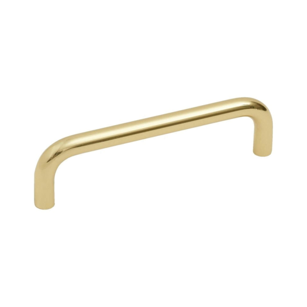Cabinet handle - Unlacquered polished brass - Model 6050 - CC 128 mm