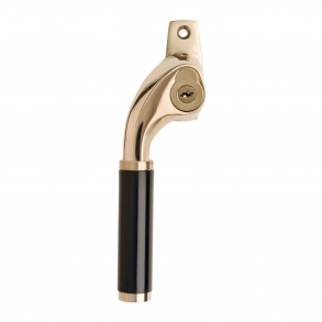 SIBES METALL Terrassentrgriff - Links mit Schloss - Messing und schwarz - Modell 230052