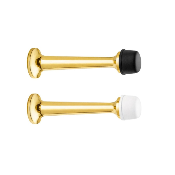 T�rstopper 1147 - Messing geb�rstet - Schwarz und Wei� Spitze - 78 mm