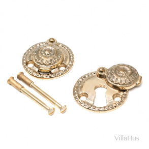 Utsmyckad nyckelskylt - Polerad mssing utan lack - Nya drrar - modell 1671