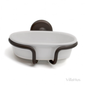 Soap holder - White ceramic and city bronze - wall mounted - Style CURZON