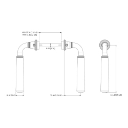 Samuel Heath door handle - Polished unlacquered brass - Model P6056