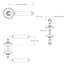 Samuel Heath door handle - Polished unlacquered brass - Model P6973SP-B