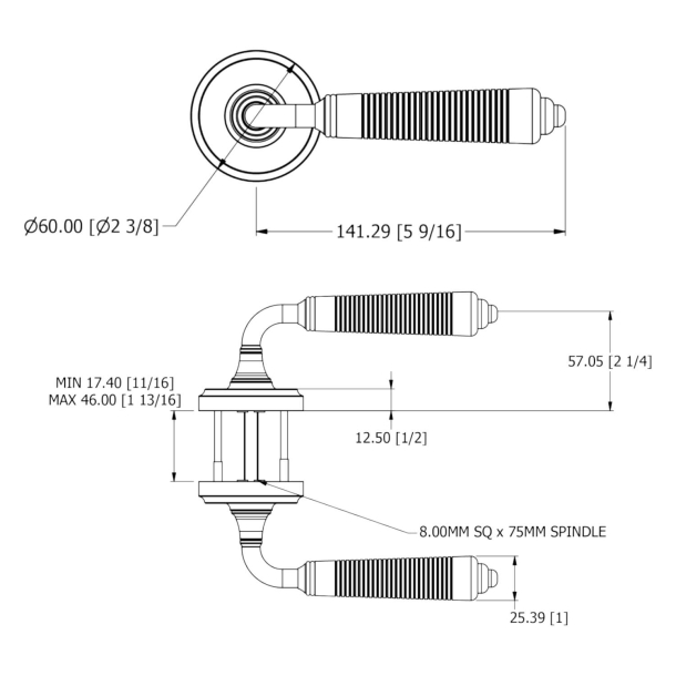 Samuel Heath klamki - Polerowany mosi&#261;dz bez lakieru - Model P6974SP-B