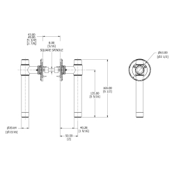 Samuel Heath doorhandle - Antique brass - Model P6984