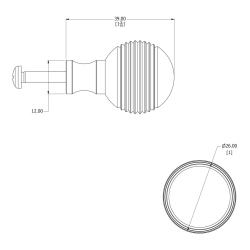Mbelknop - Samuel Heath - Antik messing - Model P787-B - 25 mm