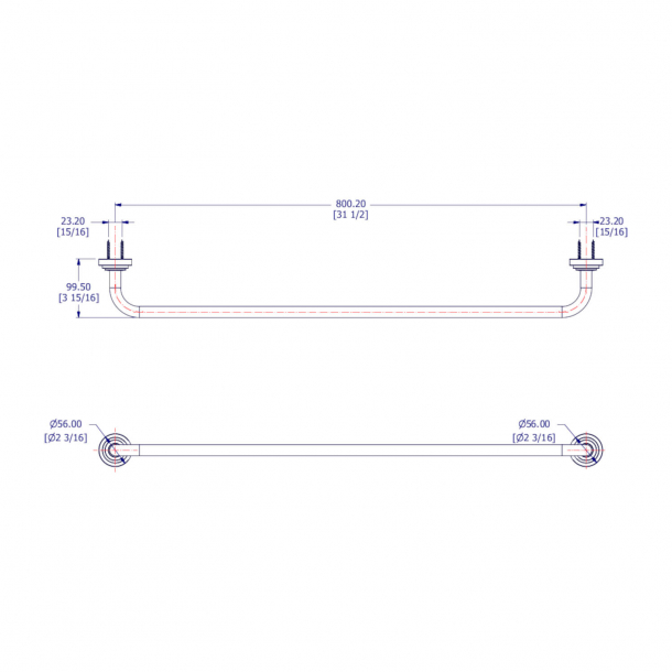 Wieszak na r&#281;cznik - Samuel Heath - Chrom - LANDMARK PURE - 800 mm